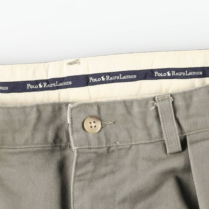 Ralph Lauren POLO RALPH LAUREN ANDREW PANT Two-pleat chino pants for men, size W33 cotton gray type Vintage Second Hand