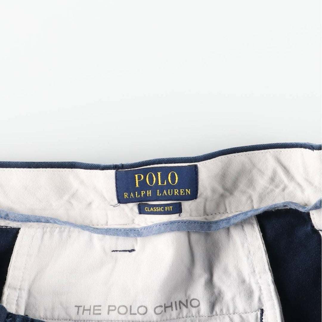 Ralph Lauren POLO RALPH LAUREN Classic Fit Chino Pants, Men's, Size W37 cotton navy blue type Vintage Second Hand