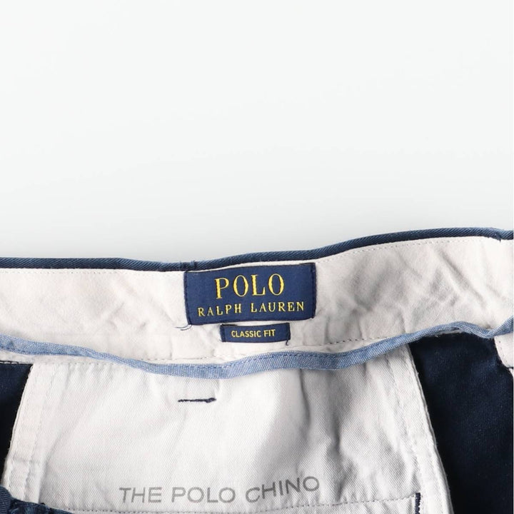 Ralph Lauren POLO RALPH LAUREN Classic Fit Chino Pants, Men's, Size W37 cotton navy blue type Vintage Second Hand