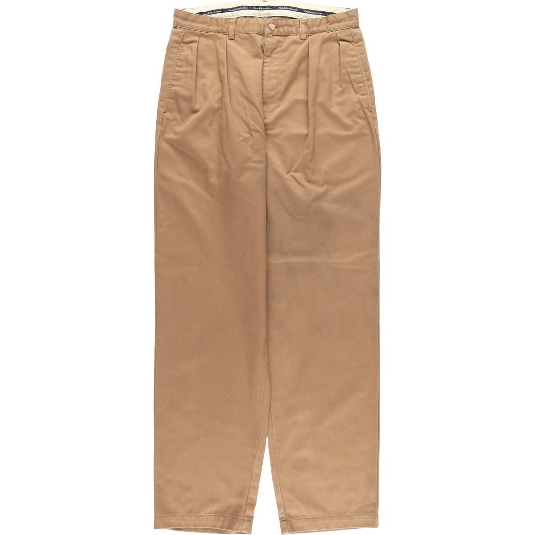 Ralph Lauren POLO RALPH LAUREN ANDREW PANT Two-pleat chino pants for men, size W33 cotton brown type Vintage Second Hand