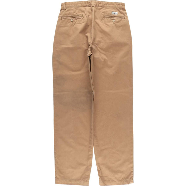 Ralph Lauren POLO RALPH LAUREN ANDREW PANT Two-pleat chino pants for men, size W33 cotton brown type Vintage Second Hand