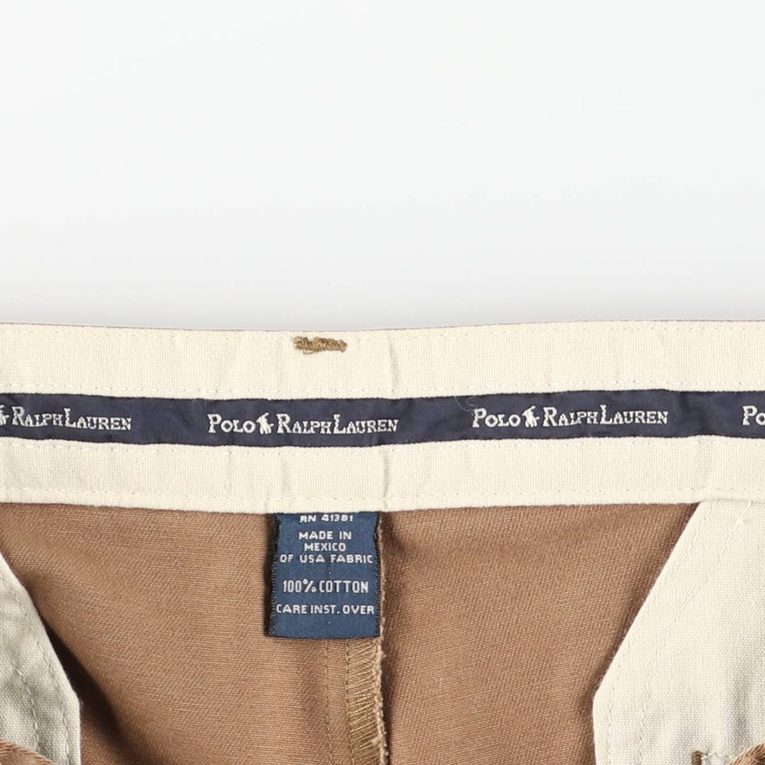 Ralph Lauren POLO RALPH LAUREN ANDREW PANT Two-pleat chino pants for men, size W33 cotton brown type Vintage Second Hand