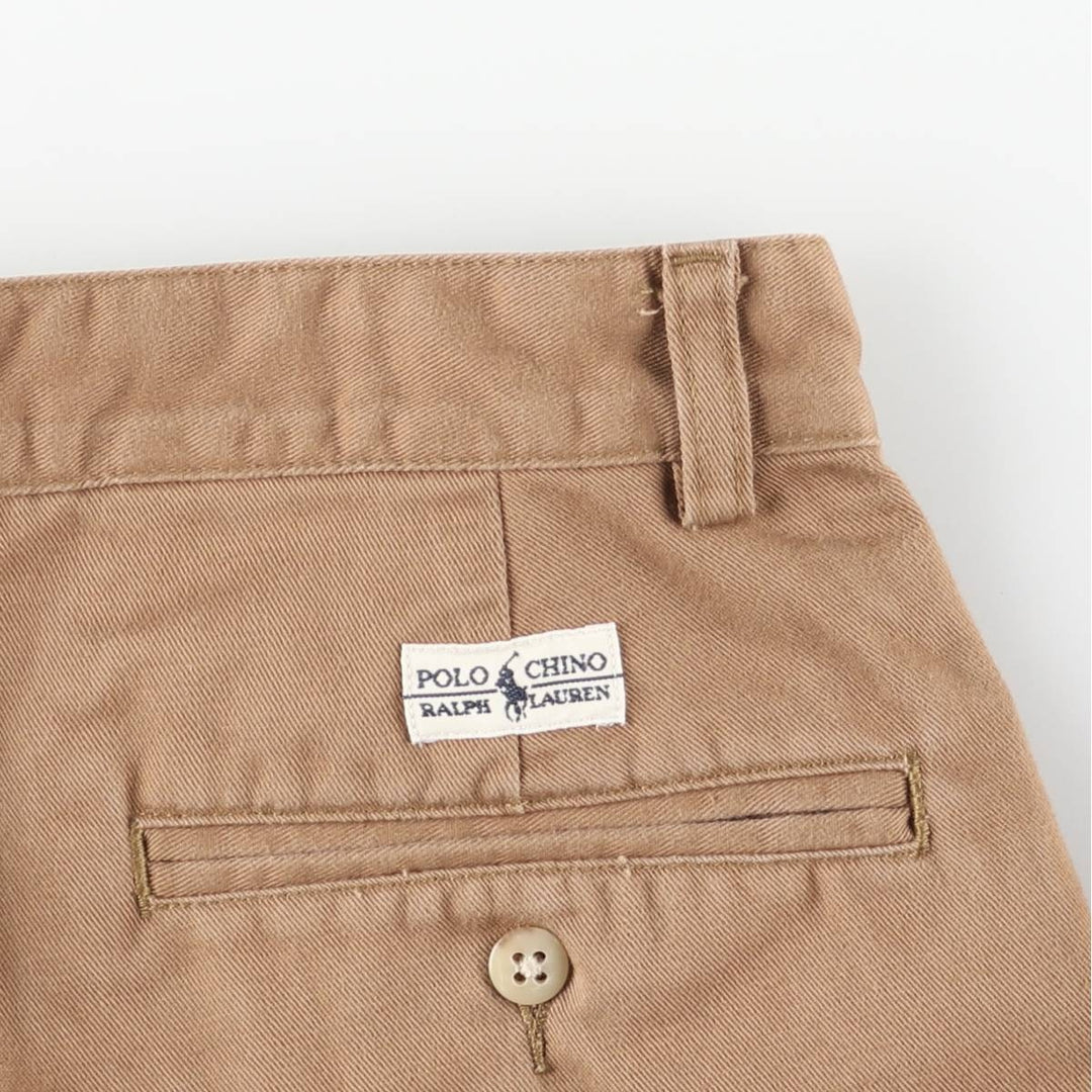 Ralph Lauren POLO RALPH LAUREN ANDREW PANT Two-pleat chino pants for men, size W33 cotton brown type Vintage Second Hand