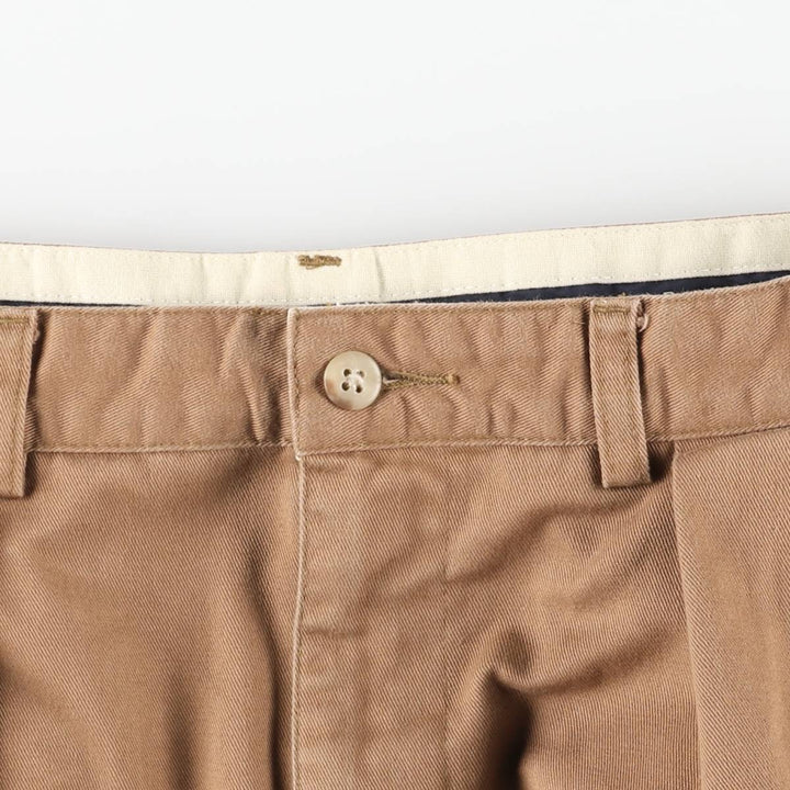 Ralph Lauren POLO RALPH LAUREN ANDREW PANT Two-pleat chino pants for men, size W33 cotton brown type Vintage Second Hand