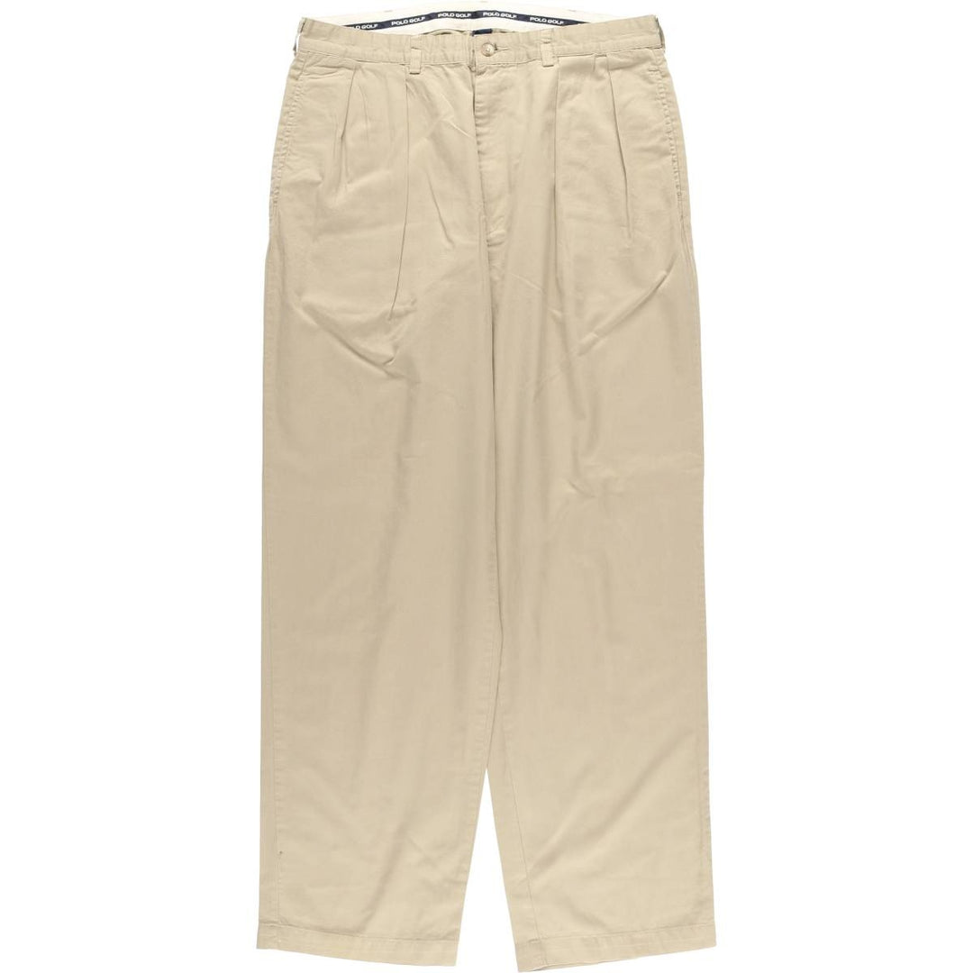 Ralph Lauren POLO GOLF Polo Golf Two-pleat Chino Pants for Men, Size W34 cotton Khaki type beige Vintage Second Hand