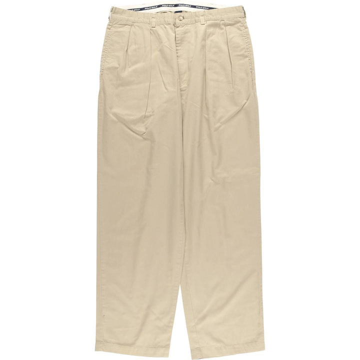 Ralph Lauren POLO GOLF Polo Golf Two-pleat Chino Pants for Men, Size W34 cotton Khaki type beige Vintage Second Hand