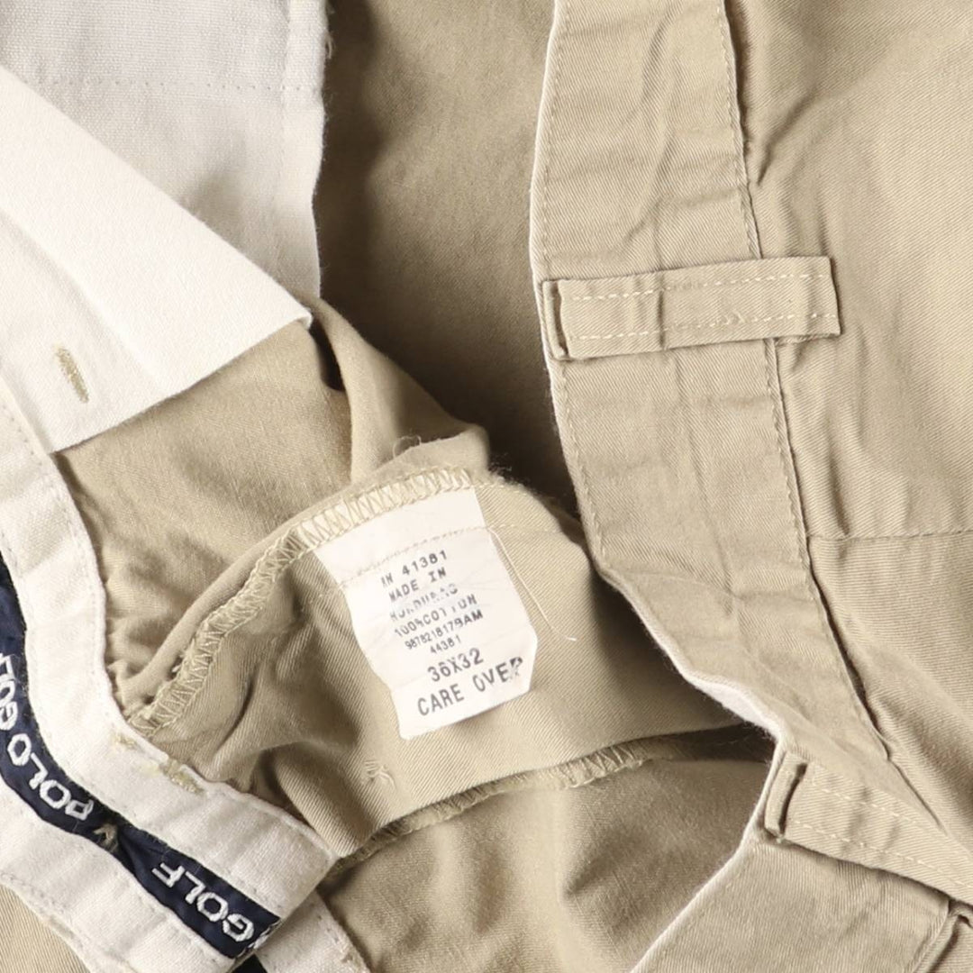 Ralph Lauren POLO GOLF Polo Golf Two-pleat Chino Pants for Men, Size W34 cotton Khaki type beige Vintage Second Hand