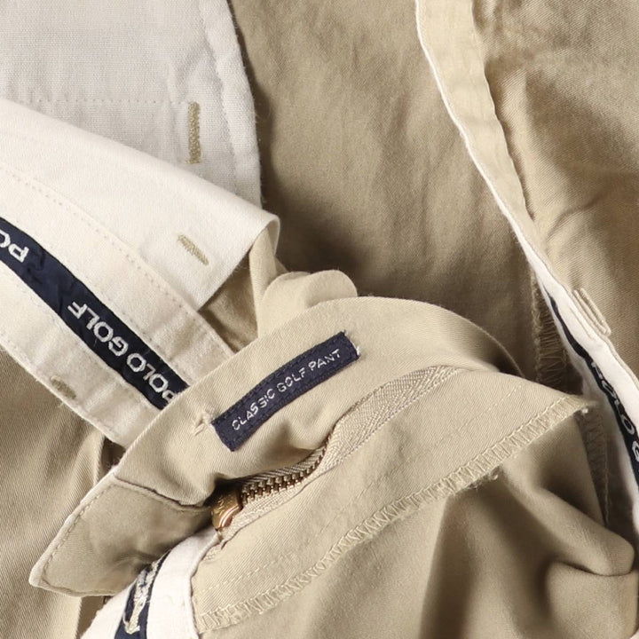 Ralph Lauren POLO GOLF Polo Golf Two-pleat Chino Pants for Men, Size W34 cotton Khaki type beige Vintage Second Hand