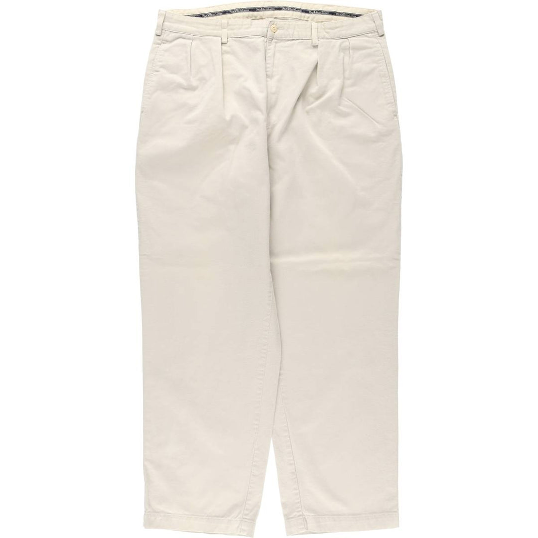 1990'S Ralph Lauren Polo Ralph Lauren Two-Pleat Chino Pants, Made in USA, Men's Size W38 (approx.), Vintage cotton Beige type Vintage Second Hand