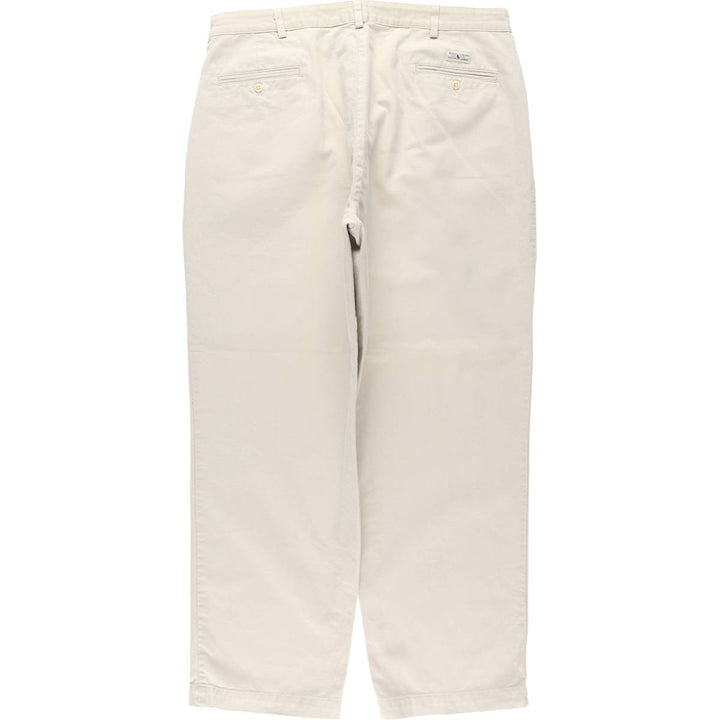 1990'S Ralph Lauren Polo Ralph Lauren Two-Pleat Chino Pants, Made in USA, Men's Size W38 (approx.), Vintage cotton Beige type Vintage Second Hand