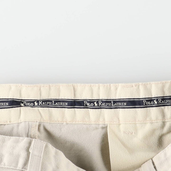 1990'S Ralph Lauren Polo Ralph Lauren Two-Pleat Chino Pants, Made in USA, Men's Size W38 (approx.), Vintage cotton Beige type Vintage Second Hand