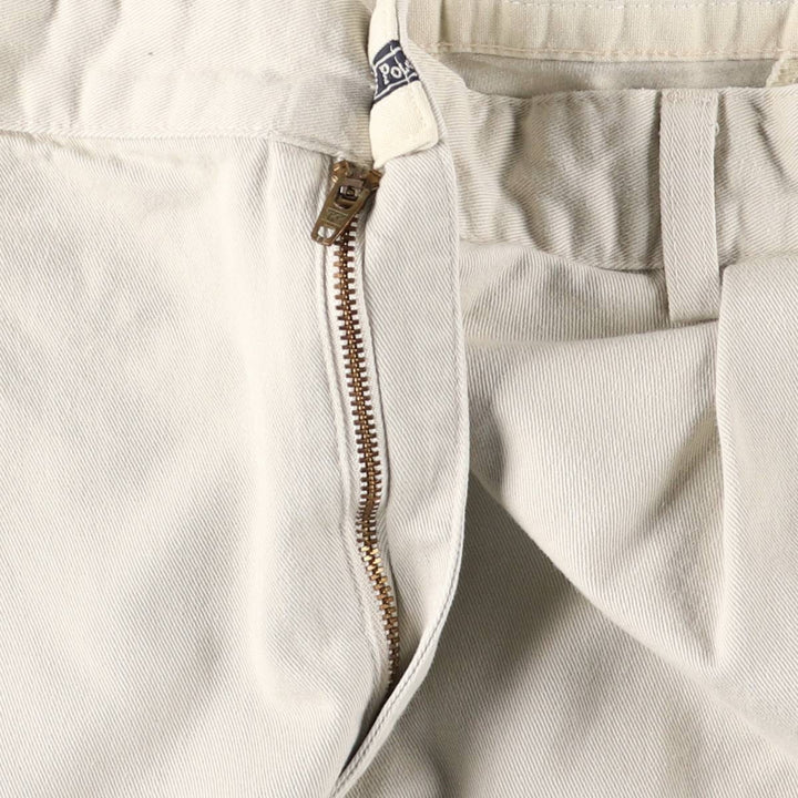1990'S Ralph Lauren Polo Ralph Lauren Two-Pleat Chino Pants, Made in USA, Men's Size W38 (approx.), Vintage cotton Beige type Vintage Second Hand