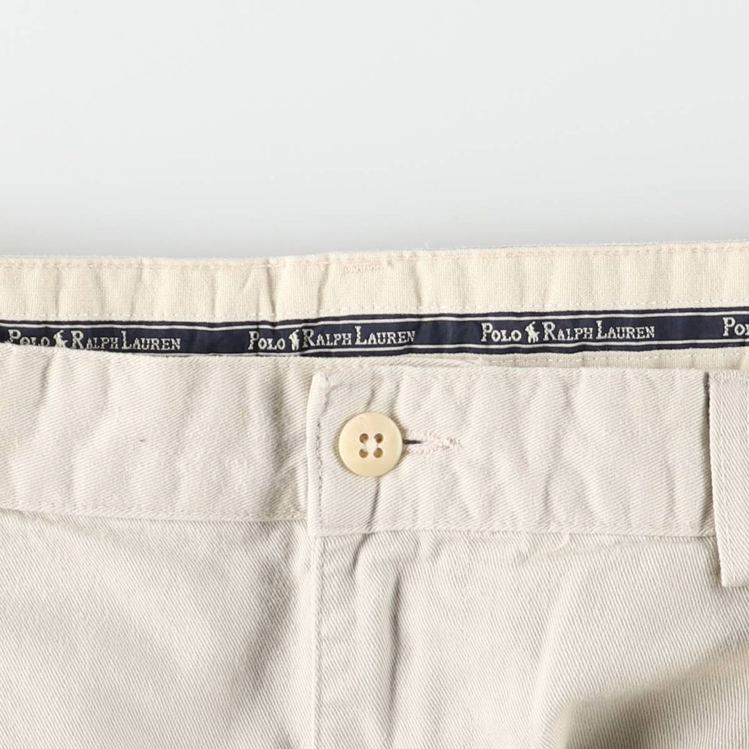 1990'S Ralph Lauren Polo Ralph Lauren Two-Pleat Chino Pants, Made in USA, Men's Size W38 (approx.), Vintage cotton Beige type Vintage Second Hand
