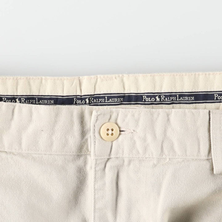 1990'S Ralph Lauren Polo Ralph Lauren Two-Pleat Chino Pants, Made in USA, Men's Size W38 (approx.), Vintage cotton Beige type Vintage Second Hand