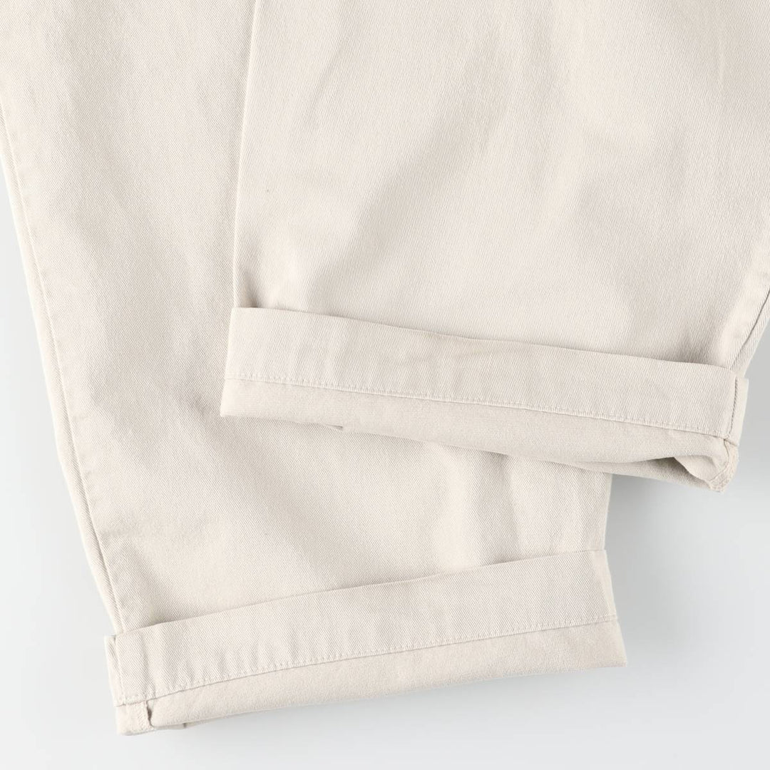 1990'S Ralph Lauren Polo Ralph Lauren Two-Pleat Chino Pants, Made in USA, Men's Size W38 (approx.), Vintage cotton Beige type Vintage Second Hand