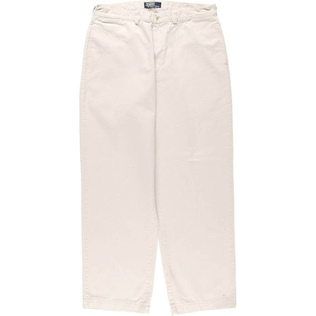 Ralph Lauren POLO by Ralph Lauren Chino Pants, Made in USA, Men's Size W36 (approx.) cotton Beige type Vintage Second Hand