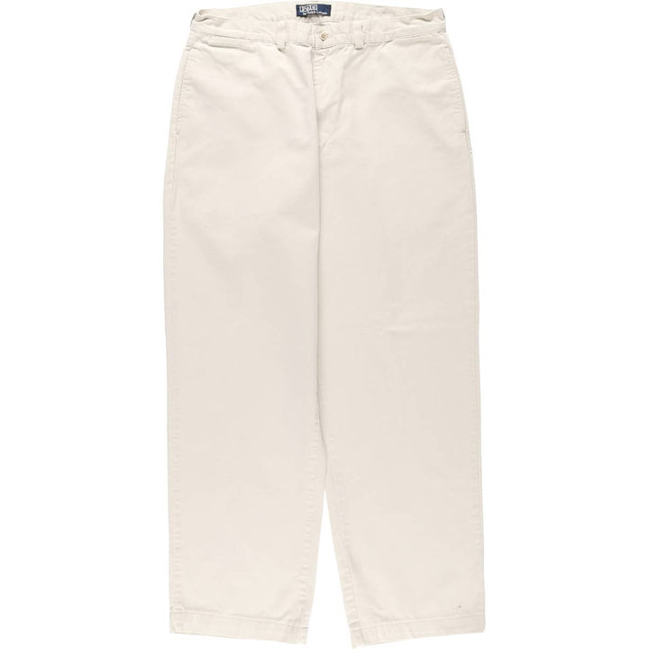 Ralph Lauren POLO by Ralph Lauren Chino Pants, Made in USA, Men's Size W36 (approx.) cotton Beige type Vintage Second Hand
