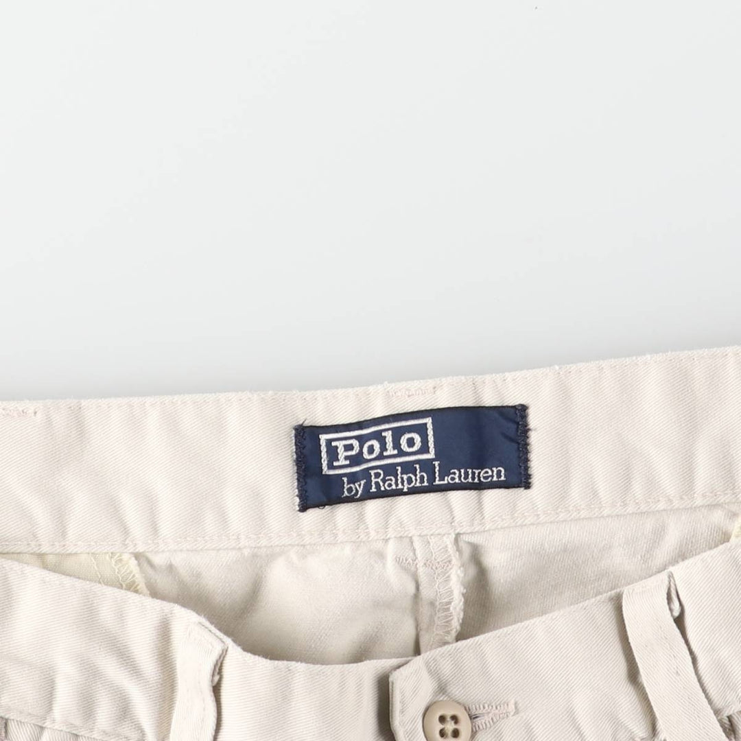 Ralph Lauren POLO by Ralph Lauren Chino Pants, Made in USA, Men's Size W36 (approx.) cotton Beige type Vintage Second Hand