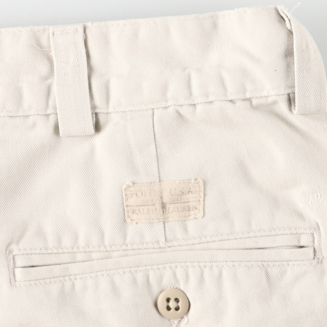 Ralph Lauren POLO by Ralph Lauren Chino Pants, Made in USA, Men's Size W36 (approx.) cotton Beige type Vintage Second Hand