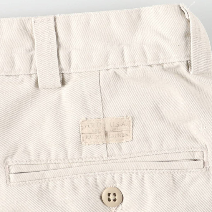 Ralph Lauren POLO by Ralph Lauren Chino Pants, Made in USA, Men's Size W36 (approx.) cotton Beige type Vintage Second Hand
