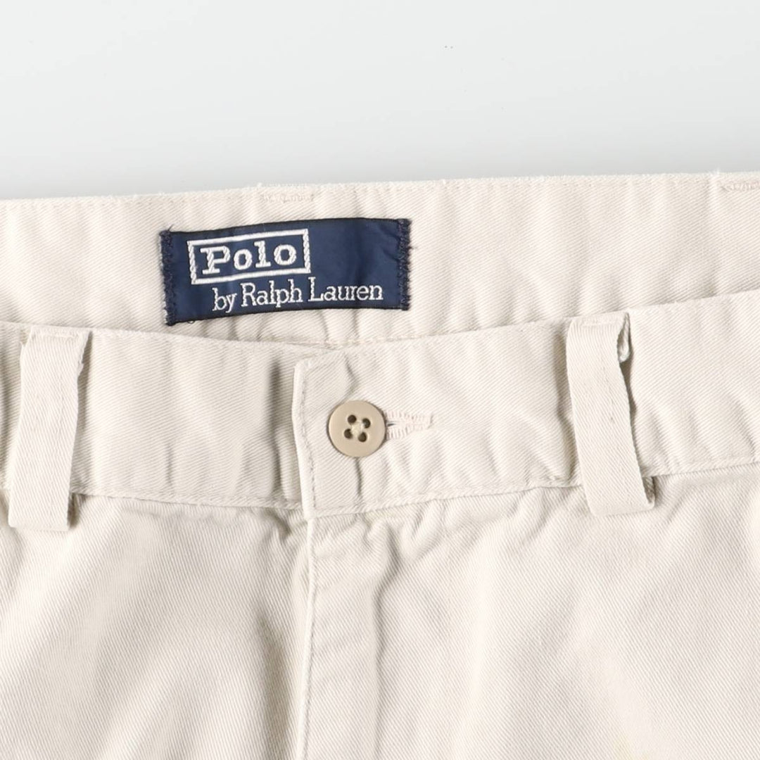 Ralph Lauren POLO by Ralph Lauren Chino Pants, Made in USA, Men's Size W36 (approx.) cotton Beige type Vintage Second Hand