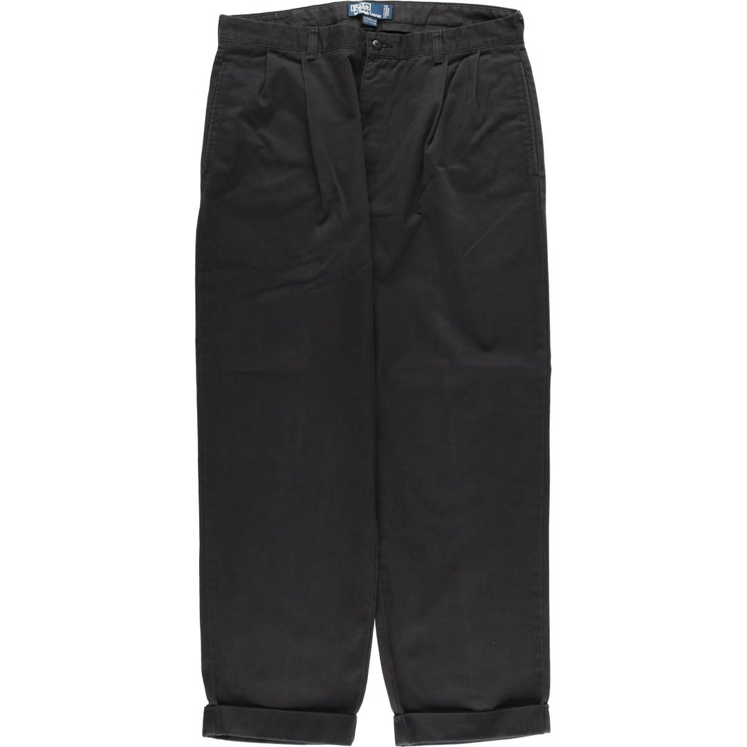 Ralph Lauren POLO by Ralph Lauren HAMMOND PANT, two-pleat chino pants, men's w36 equivalent cotton black type Vintage Second Hand