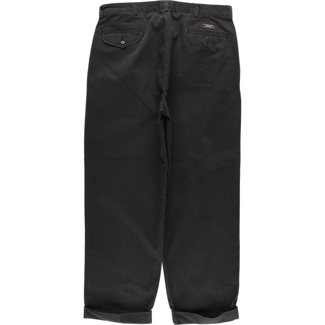 Ralph Lauren POLO by Ralph Lauren HAMMOND PANT, two-pleat chino pants, men's w36 equivalent cotton black type Vintage Second Hand