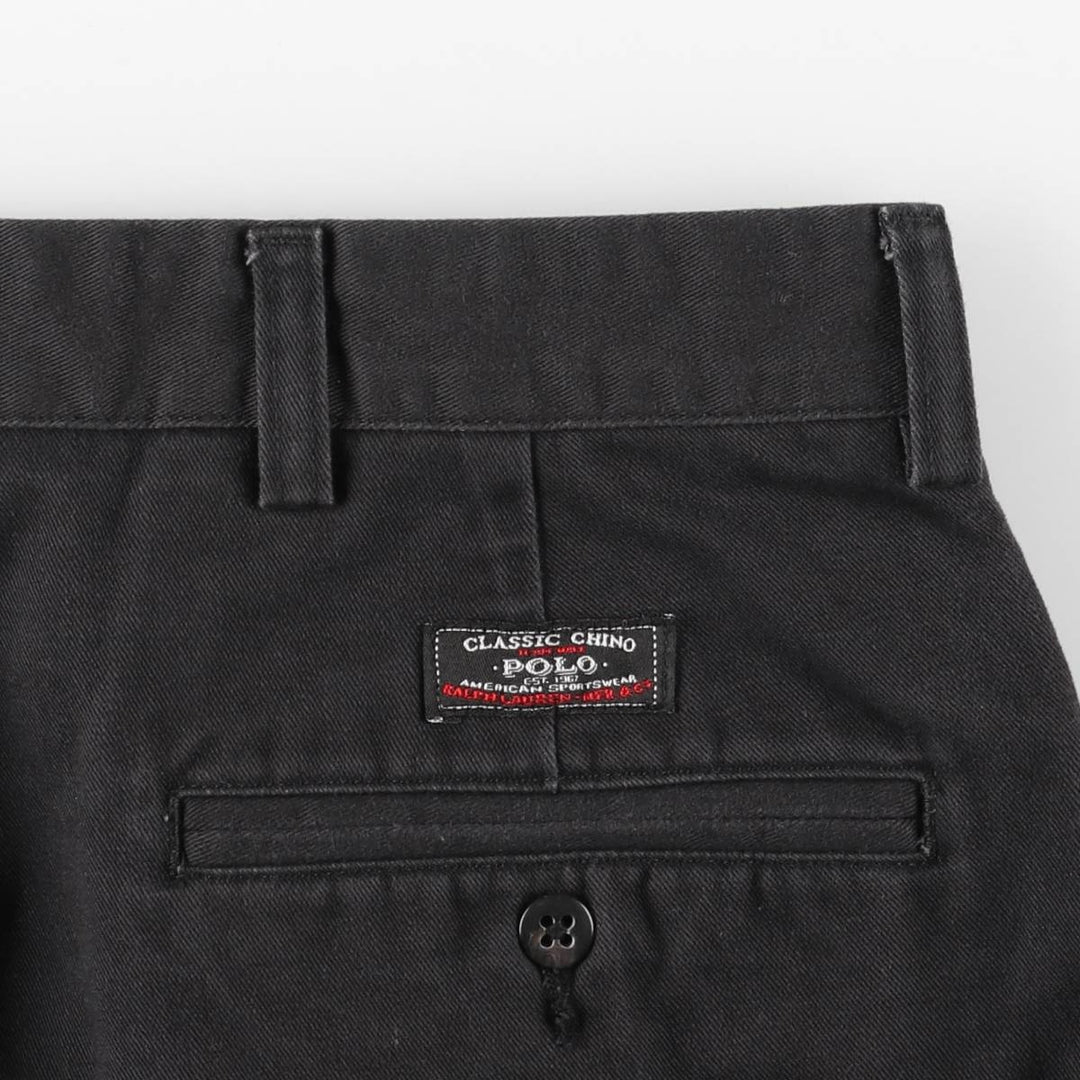 Ralph Lauren POLO by Ralph Lauren HAMMOND PANT, two-pleat chino pants, men's w36 equivalent cotton black type Vintage Second Hand