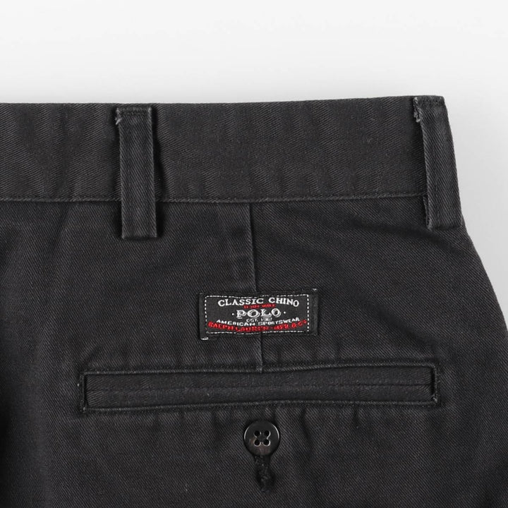 Ralph Lauren POLO by Ralph Lauren HAMMOND PANT, two-pleat chino pants, men's w36 equivalent cotton black type Vintage Second Hand
