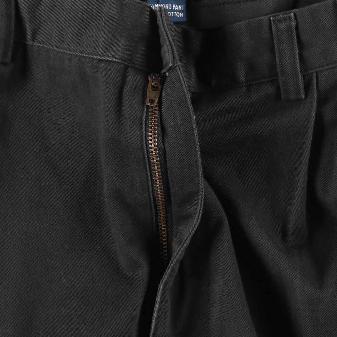 Ralph Lauren POLO by Ralph Lauren HAMMOND PANT, two-pleat chino pants, men's w36 equivalent cotton black type Vintage Second Hand