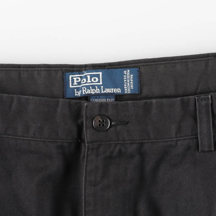 Ralph Lauren POLO by Ralph Lauren HAMMOND PANT, two-pleat chino pants, men's w36 equivalent cotton black type Vintage Second Hand