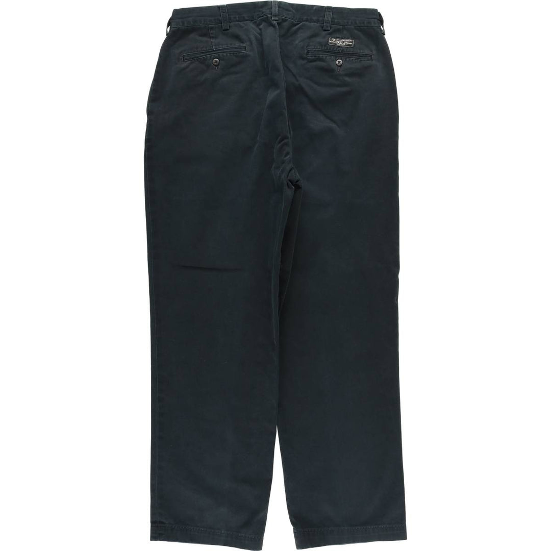 Ralph Lauren POLO by Ralph Lauren ANDREW PANT Two-pleat chino pants for men, equivalent to W34 cotton black type Vintage Second Hand