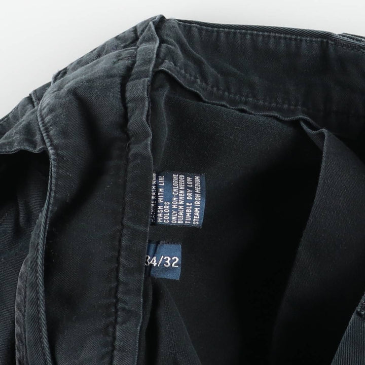 Ralph Lauren POLO by Ralph Lauren ANDREW PANT Two-pleat chino pants for men, equivalent to W34 cotton black type Vintage Second Hand