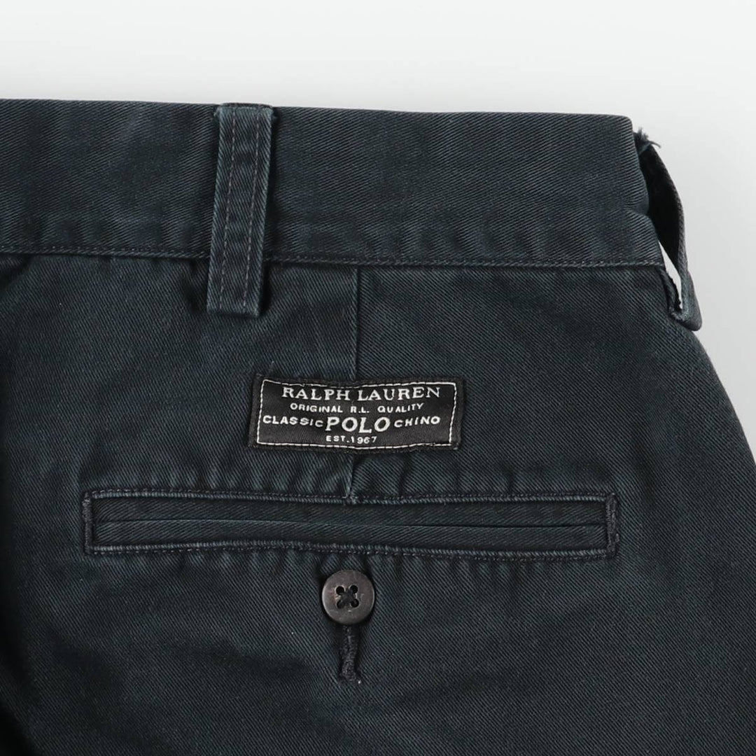 Ralph Lauren POLO by Ralph Lauren ANDREW PANT Two-pleat chino pants for men, equivalent to W34 cotton black type Vintage Second Hand