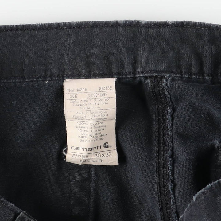 Carhartt Relaxed Fit Ripstop Work Pants Cargo Pants Men's W31 (approx.) cotton black type Vintage Second Hand