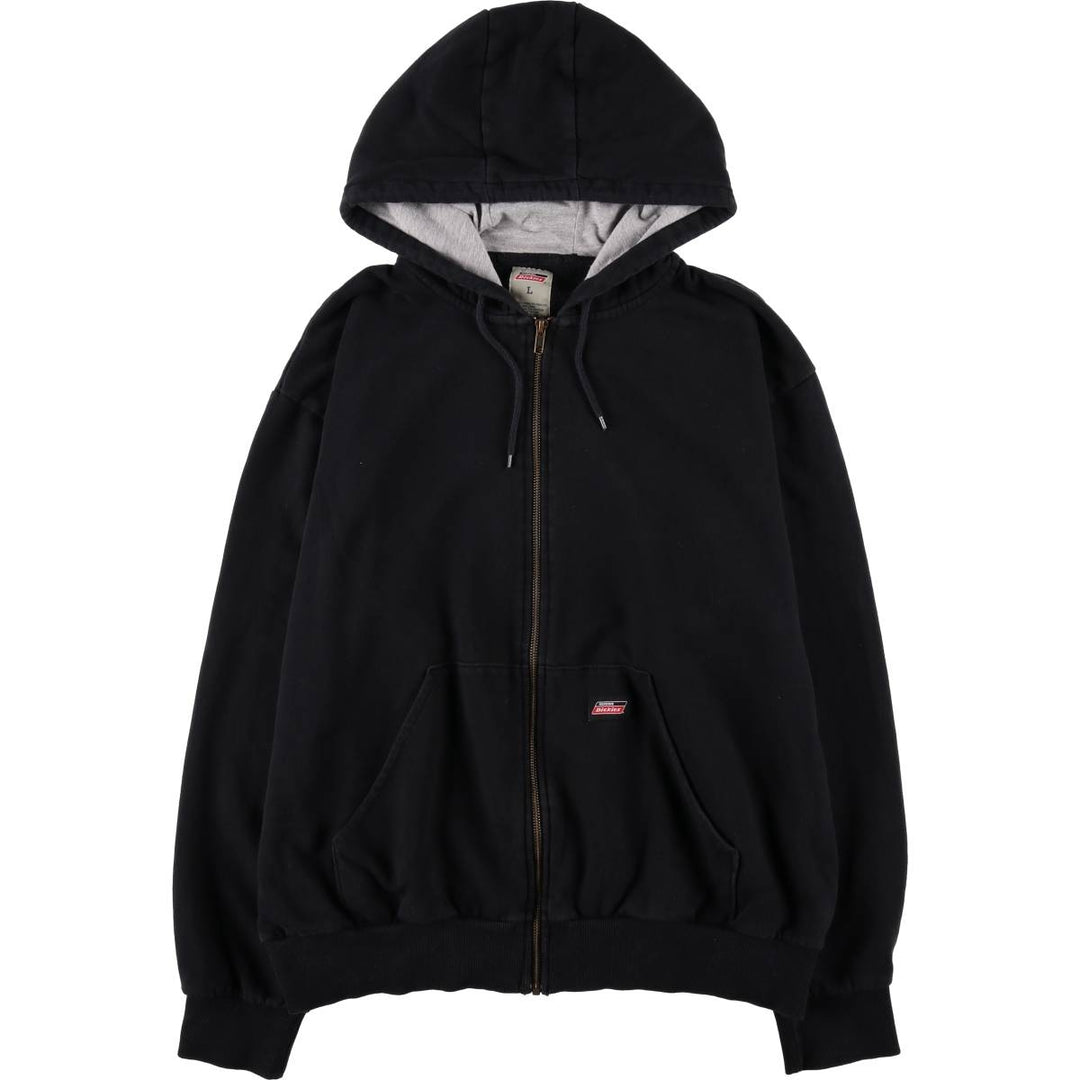 Dickies Sweat Full Zip Hoodie Men's L size cotton black type Vintage Second Hand