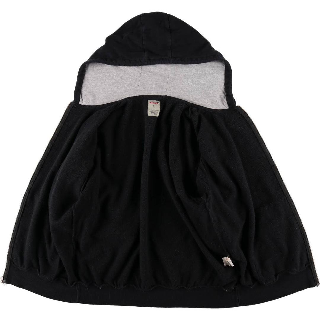 Dickies Sweat Full Zip Hoodie Men's L size cotton black type Vintage Second Hand