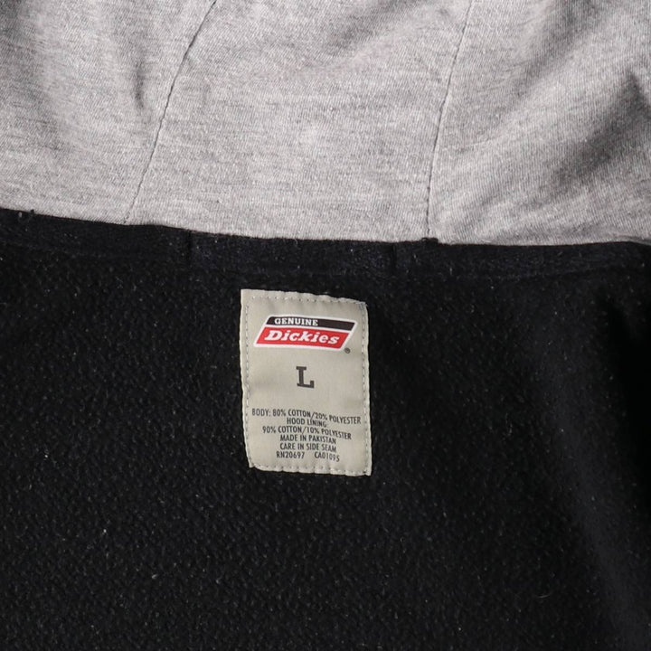 Dickies Sweat Full Zip Hoodie Men's L size cotton black type Vintage Second Hand