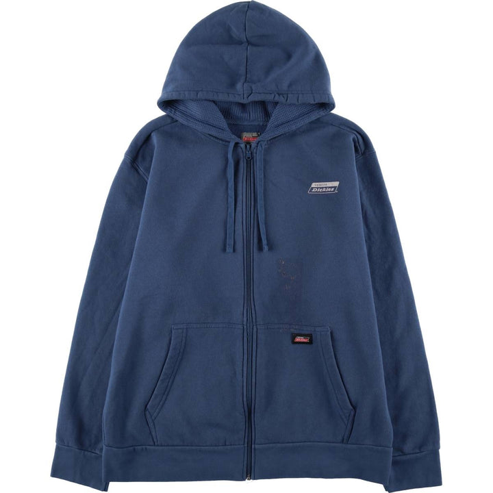 Dickies Sweat Full Zip Hoodie Men's L size cotton Navy blue Vintage Second Hand