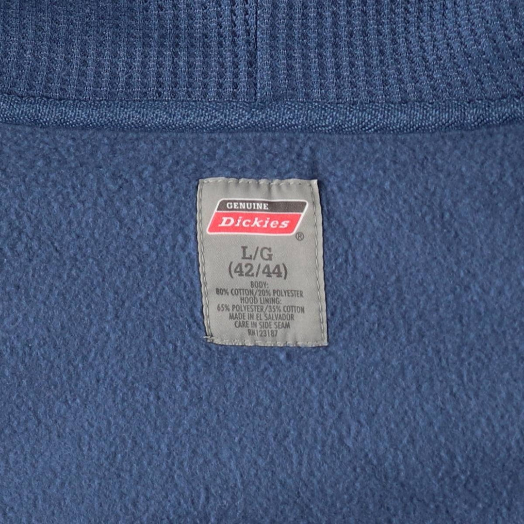 Dickies Sweat Full Zip Hoodie Men's L size cotton Navy blue Vintage Second Hand