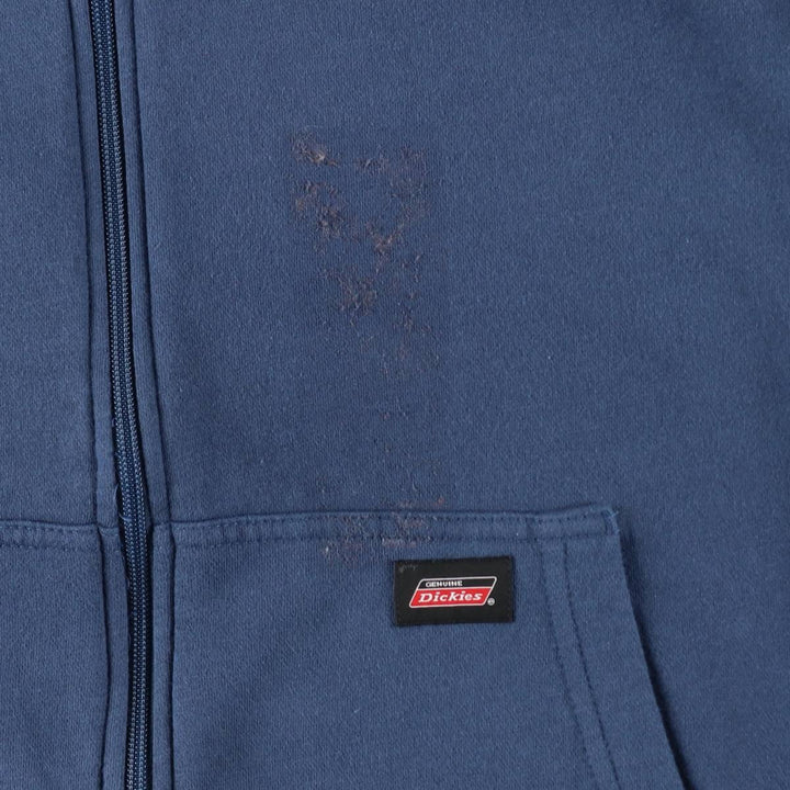 Dickies Sweat Full Zip Hoodie Men's L size cotton Navy blue Vintage Second Hand