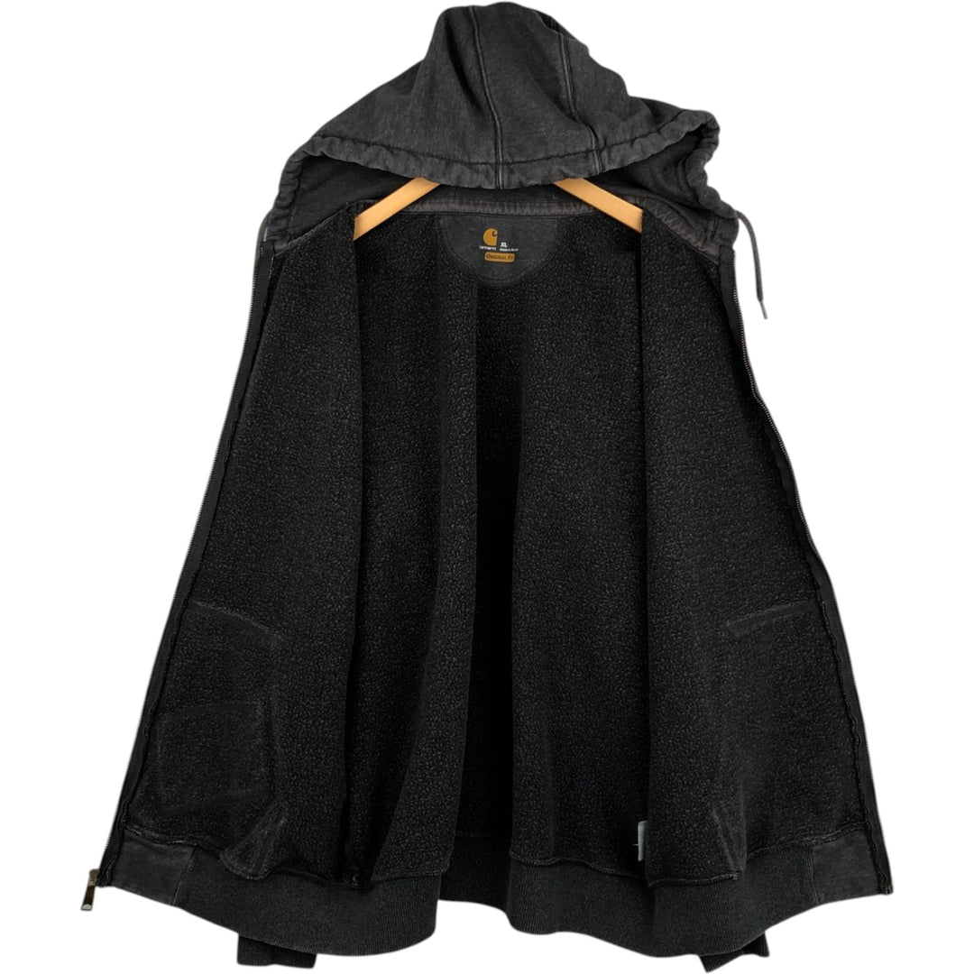 Carhartt ORIGINAL FIT Sweat Full Zip Hoodie Men's XL cotton Charcoal Vintage Second Hand