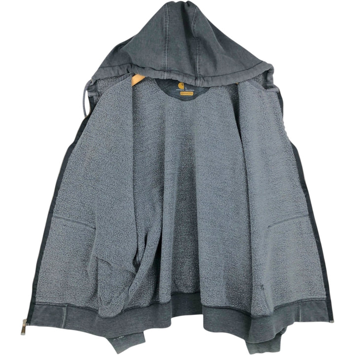 Carhartt ORIGINAL FIT Sweat Full Zip Hoodie, Men's L size cotton Charcoal Vintage Second Hand