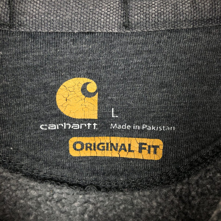 Carhartt ORIGINAL FIT Sweat Full Zip Hoodie, Men's L size cotton Charcoal Vintage Second Hand