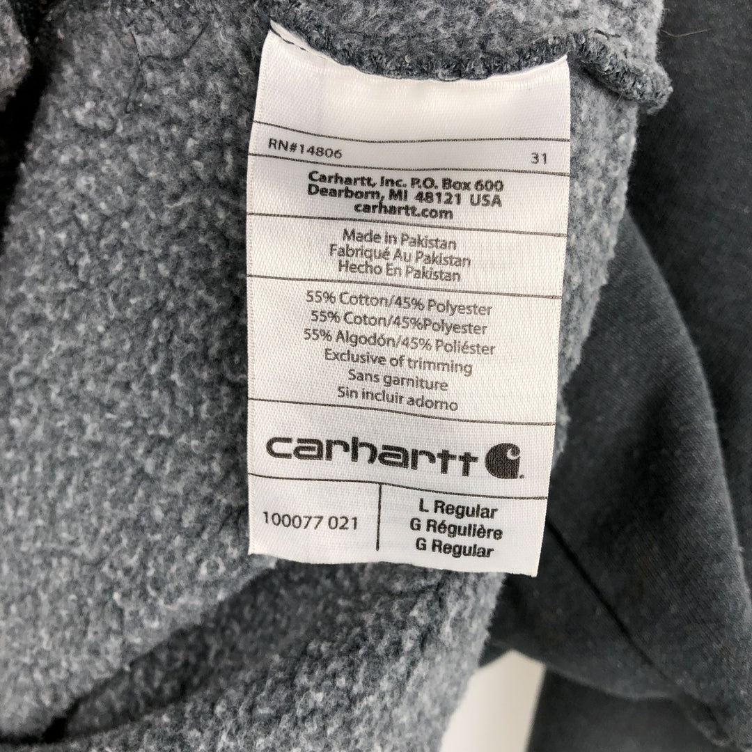 Carhartt ORIGINAL FIT Sweat Full Zip Hoodie, Men's L size cotton Charcoal Vintage Second Hand
