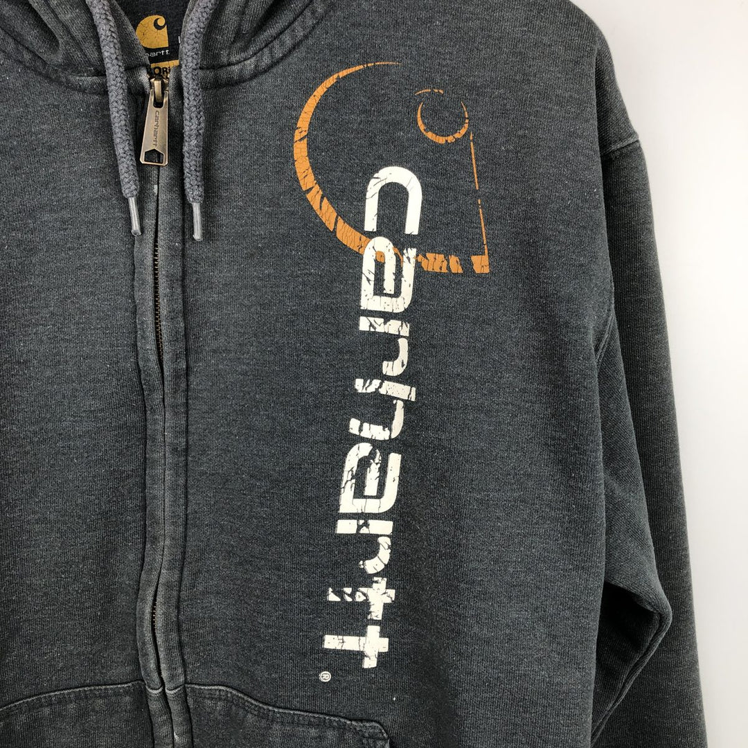 Carhartt ORIGINAL FIT Sweat Full Zip Hoodie, Men's L size cotton Charcoal Vintage Second Hand