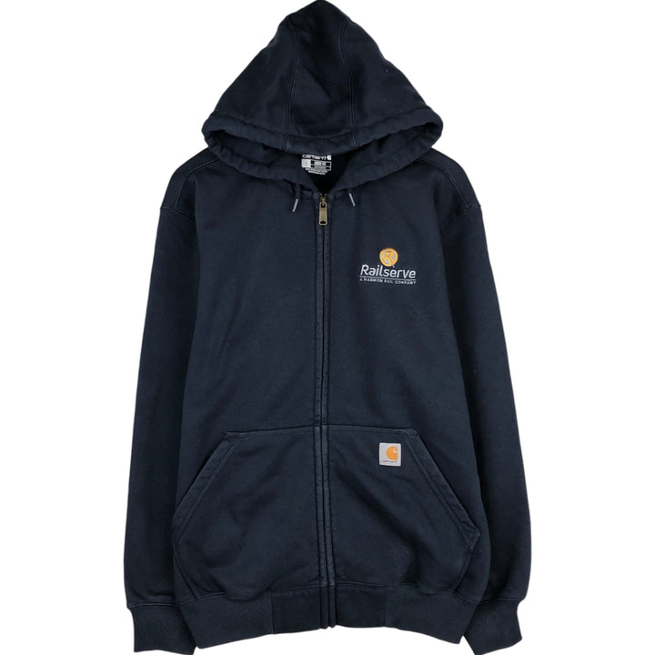 Carhartt RAIN DEFENDER LOOSE FIT Sweat Full-Zip Hoodie (Men's Size L) cotton navy blue type Vintage Second Hand