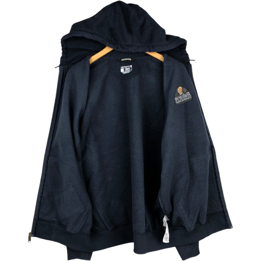 Carhartt RAIN DEFENDER LOOSE FIT Sweat Full-Zip Hoodie (Men's Size L) cotton navy blue type Vintage Second Hand
