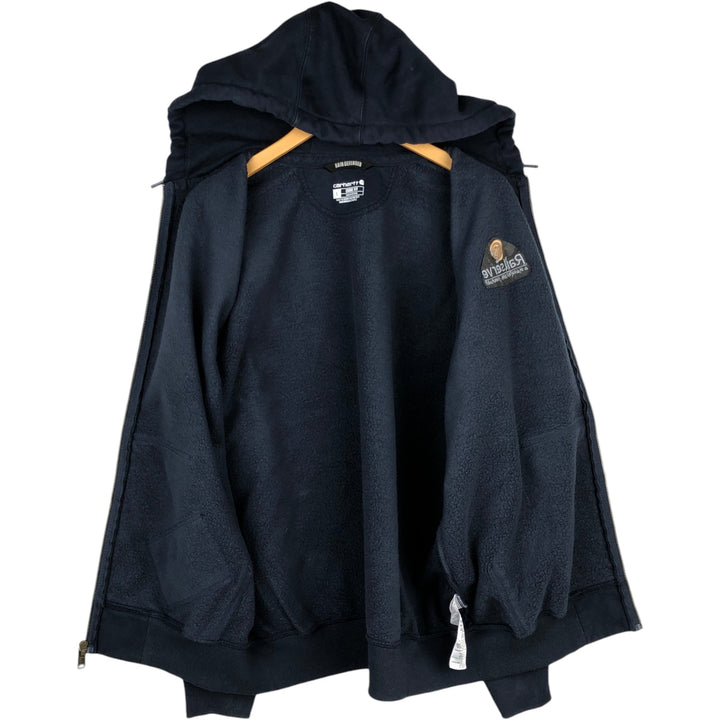 Carhartt RAIN DEFENDER LOOSE FIT Sweat Full-Zip Hoodie (Men's Size L) cotton navy blue type Vintage Second Hand