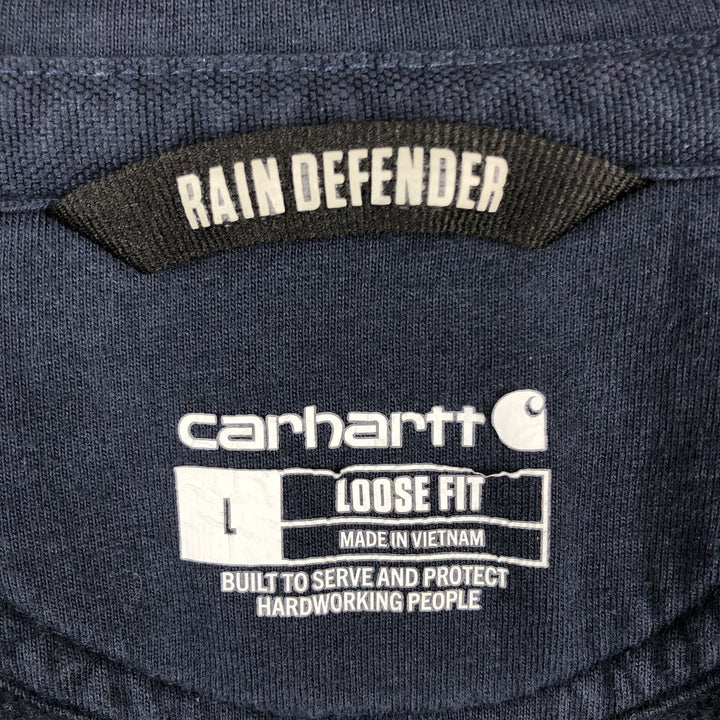 Carhartt RAIN DEFENDER LOOSE FIT Sweat Full-Zip Hoodie (Men's Size L) cotton navy blue type Vintage Second Hand